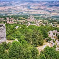 veduta dall'alto della torre di campigliola, a campiglia d'orcia