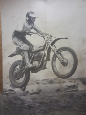 Ademaro Caselli in sella alla “sua” moto Ancillotti 250 cc