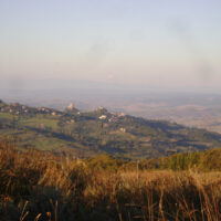 castiglione e rocca di orcia visti da fosso al lupo